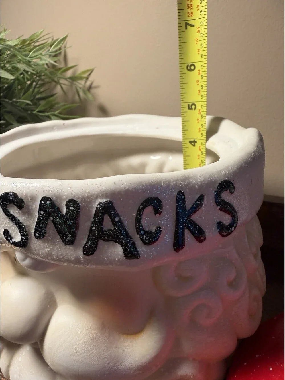 Kirkland's Holiday Christmas Santa Snacks Cookie Jar Canister Lift-Off Lid Red